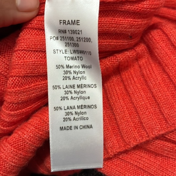 Frame Overlap Long Sleeves Keyhole Rib wool Sweater size M - Picture 2 of 8